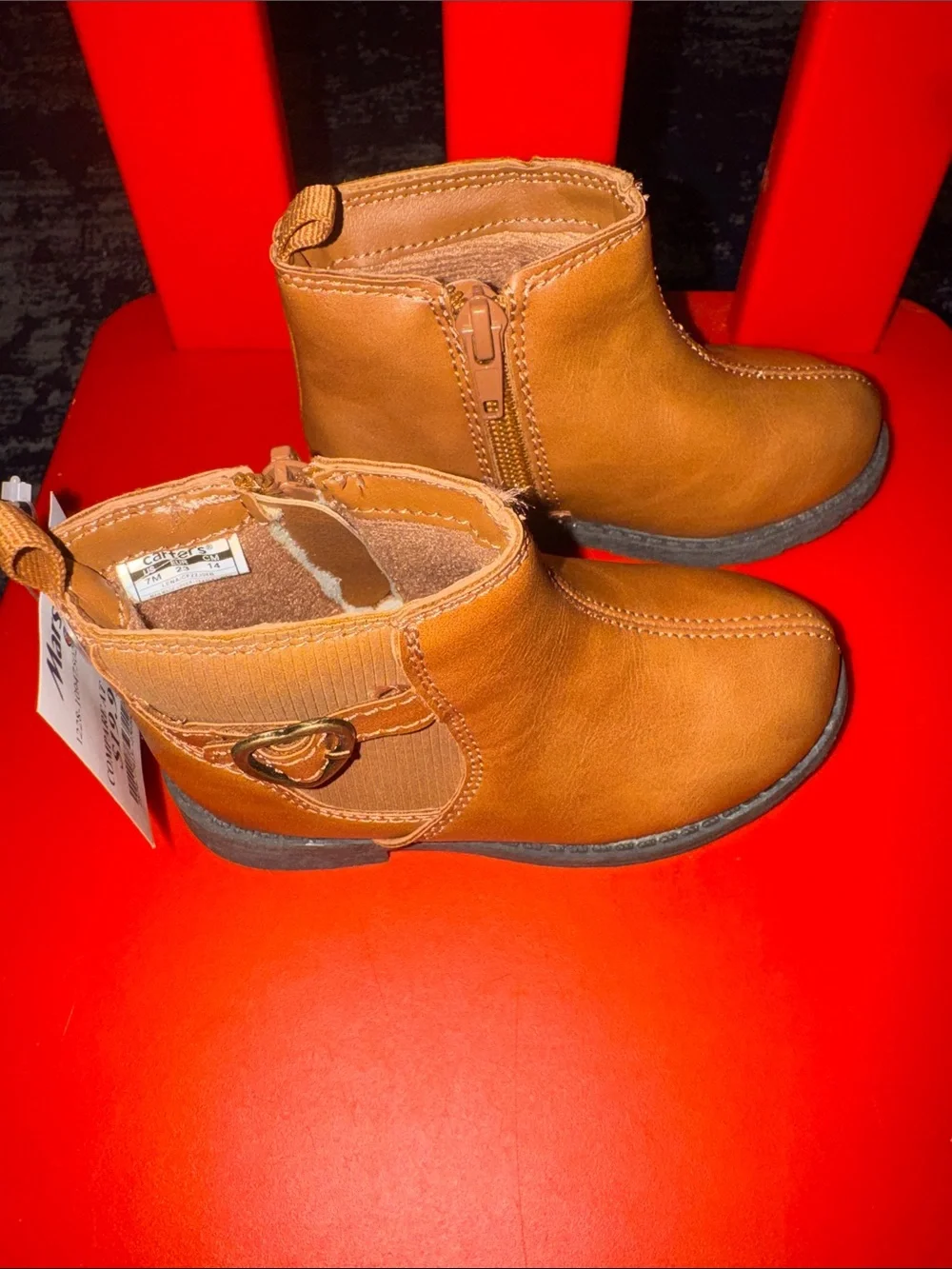 Carter's Brown Toddler Ankle Boots with Side Zipper
